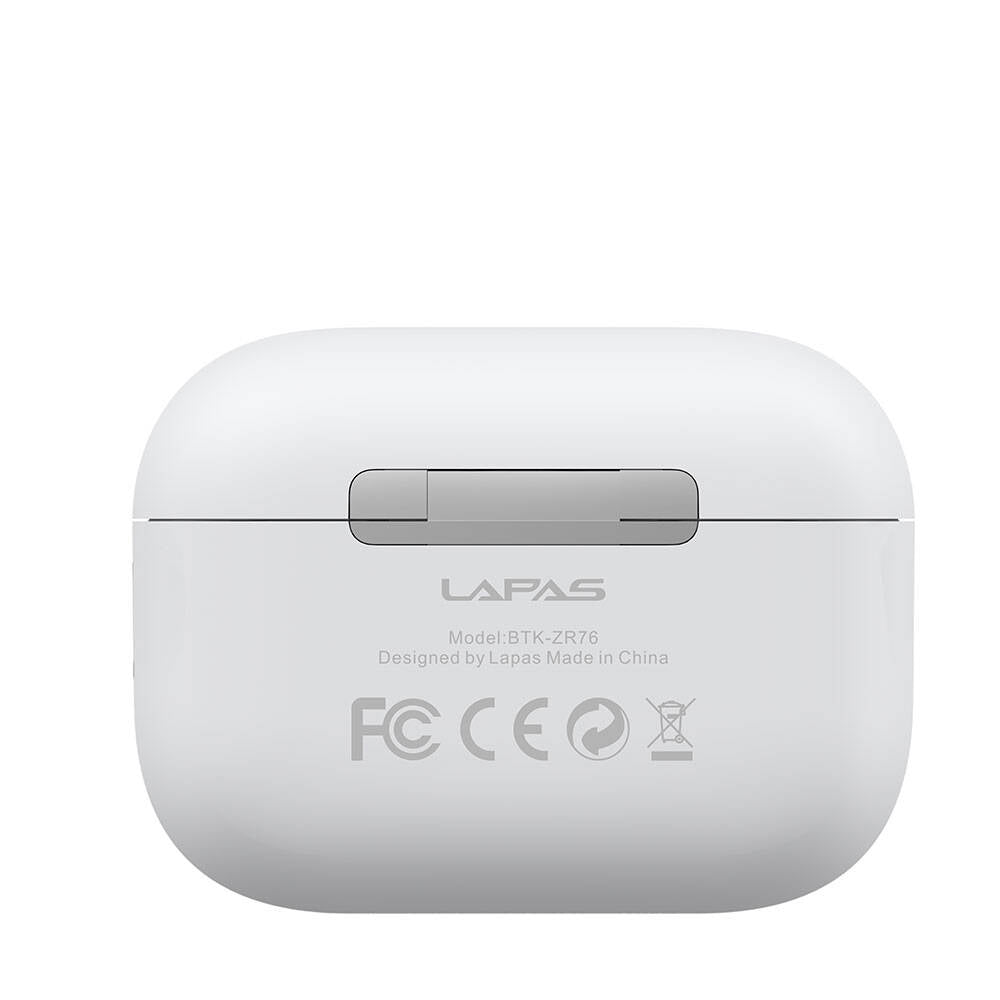 Lapas BTK-ZR76 ANC Featured TWS In-Ear Bluetooth v5.4 Headphones with Touch LCD Display White
