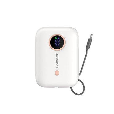 Lapas LP-PW001 Dijital LED Göstergeli Type-C Kablolu Taşınabilir Powerbank 10.000mAh Beyaz