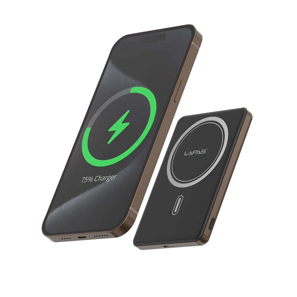 Lapas LP-PW003 Ultra İnce Hızlı Şarj Özellikli Wireless Powerbank 5000mAh 15W Gold