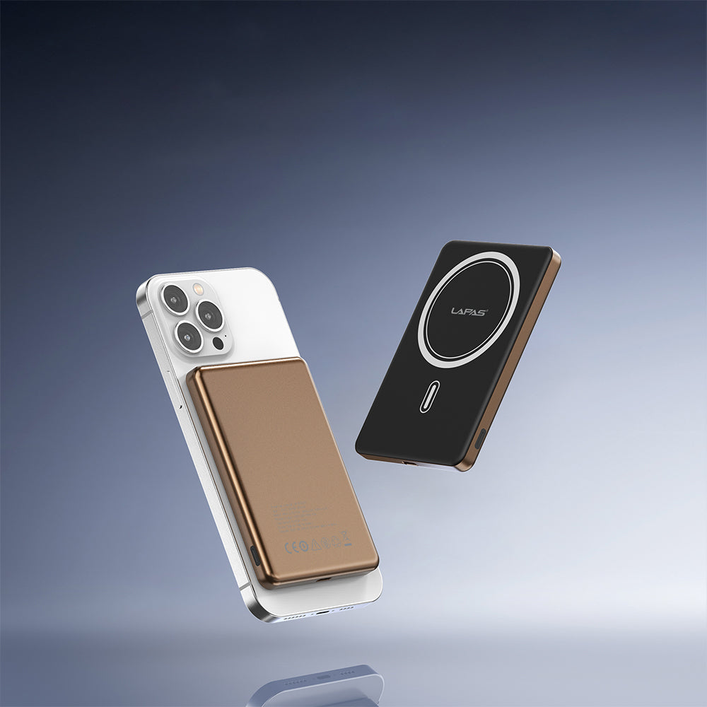 Lapas LP-PW003 Ultra İnce Hızlı Şarj Özellikli Wireless Powerbank 5000mAh 15W Gri