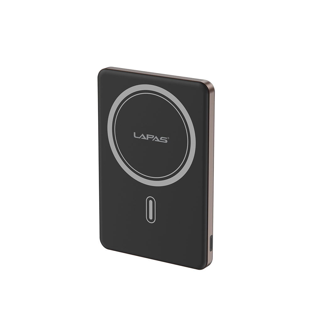 Lapas LP-PW003 Ultra İnce Hızlı Şarj Özellikli Wireless Powerbank 5000mAh 15W Gri