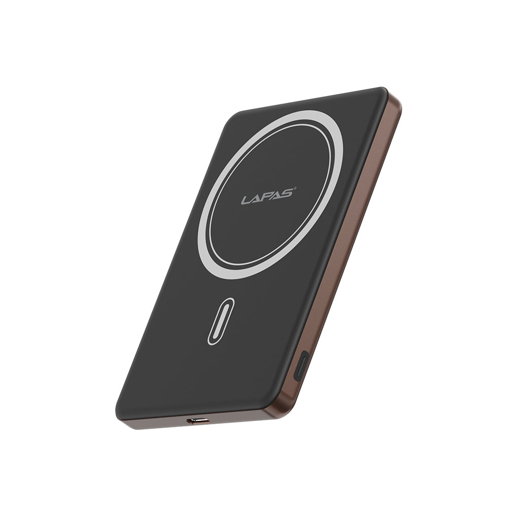 Lapas LP-PW003 Ultra İnce Hızlı Şarj Özellikli Wireless Powerbank 5000mAh 15W Gold