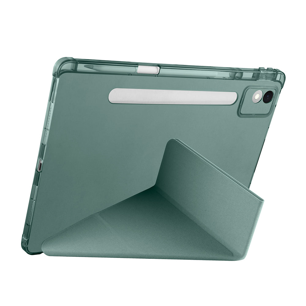Lenovo Idea Tab Pro 12.7 TB-373FU Case Zore Tri Folding Stand Case with Pen Compartment Dark Green
