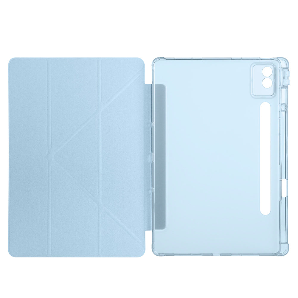 Lenovo Idea Tab Pro 12.7 TB-373FU Case Zore Tri Folding Stand Case with Pen Compartment Blue
