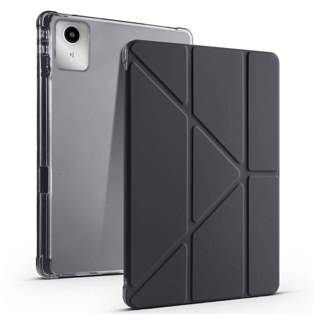 Lenovo M11 TB-330FU Case Zore Tri Folding Stand Case with Pen Compartment Black