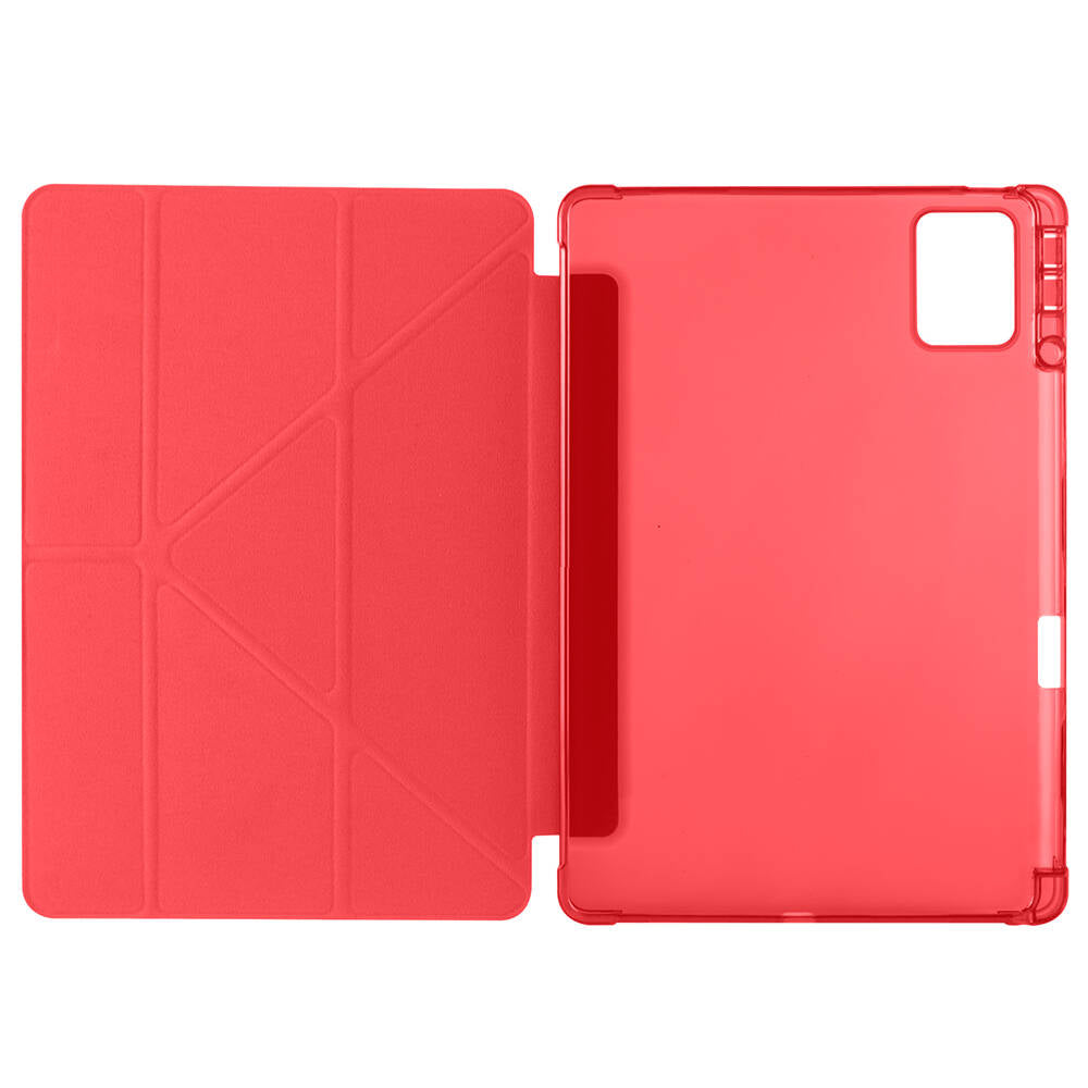 Lenovo M11 TB-330FU Case Zore Tri Folding Stand Case with Pen Compartment Red
