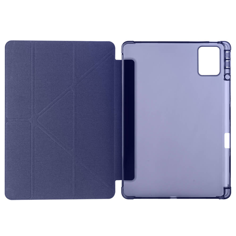 Lenovo M11 TB-330FU Case Zore Tri Folding Pen Compartment Stand Case Navy Blue