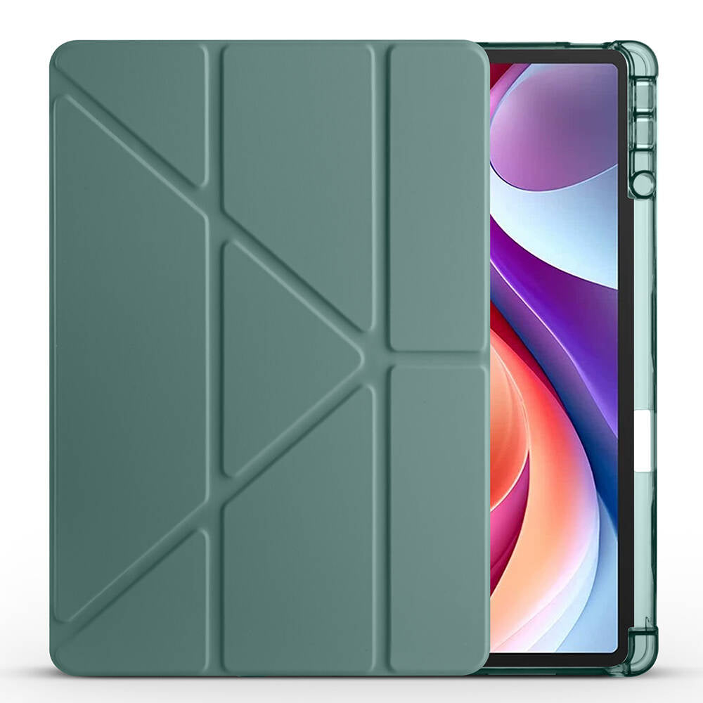 Lenovo M11 TB-330FU Case Zore Tri Folding Stand Case with Pen Compartment Rose Gold