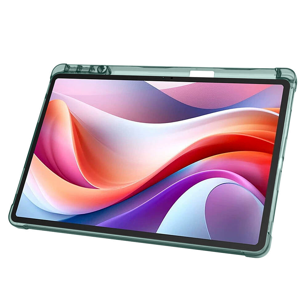 Lenovo M11 TB-330FU Case Zore Tri Folding Stand Case with Pen Compartment Dark Green