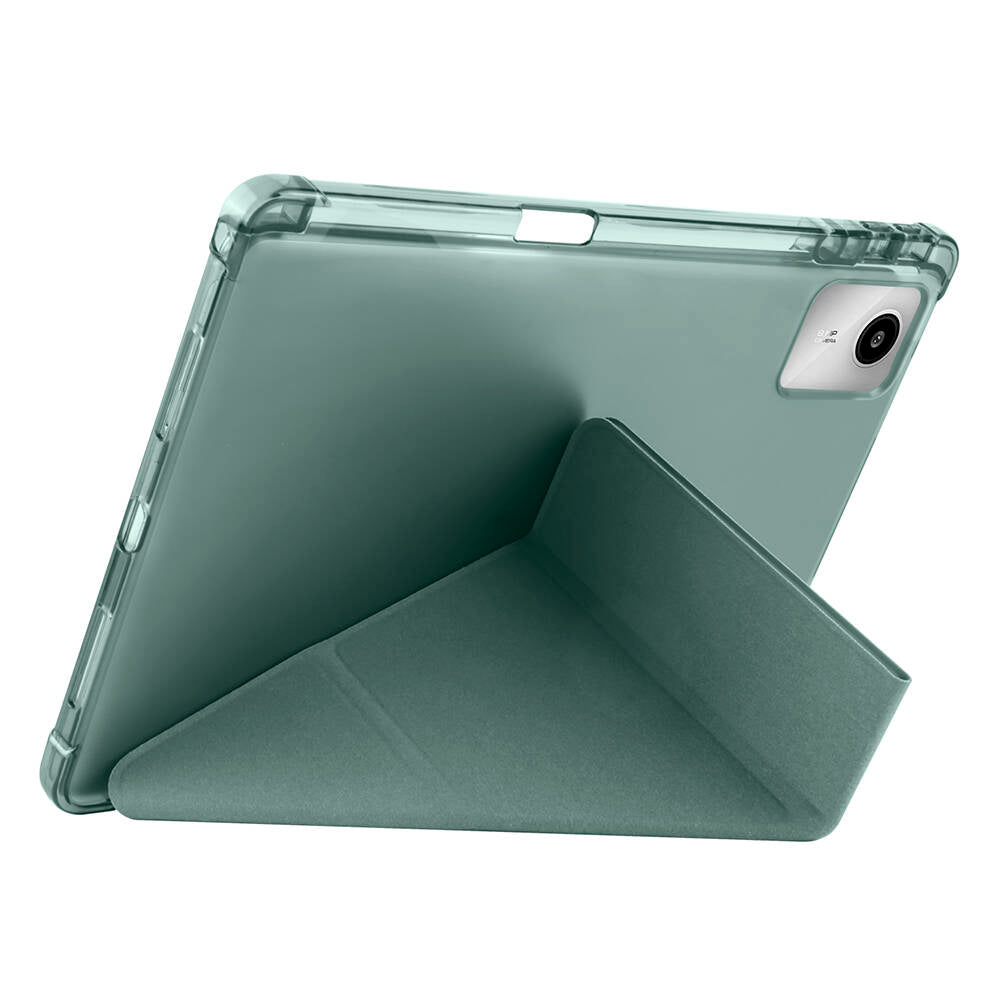 Lenovo M11 TB-330FU Case Zore Tri Folding Stand Case with Pen Compartment Dark Green