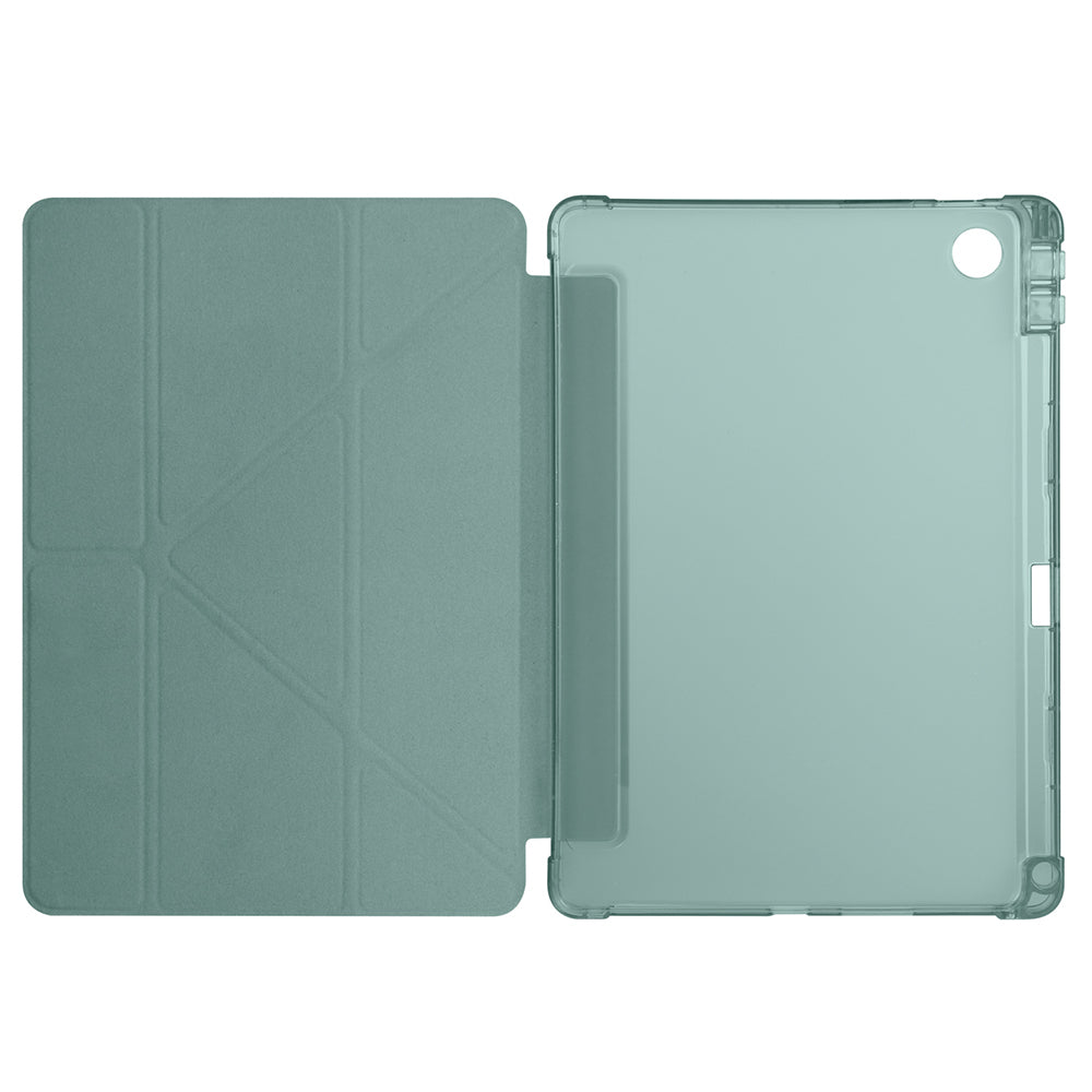 Lenovo Tab TB-311FU Case Zore Tri Folding Stand Case with Pen Compartment Dark Green