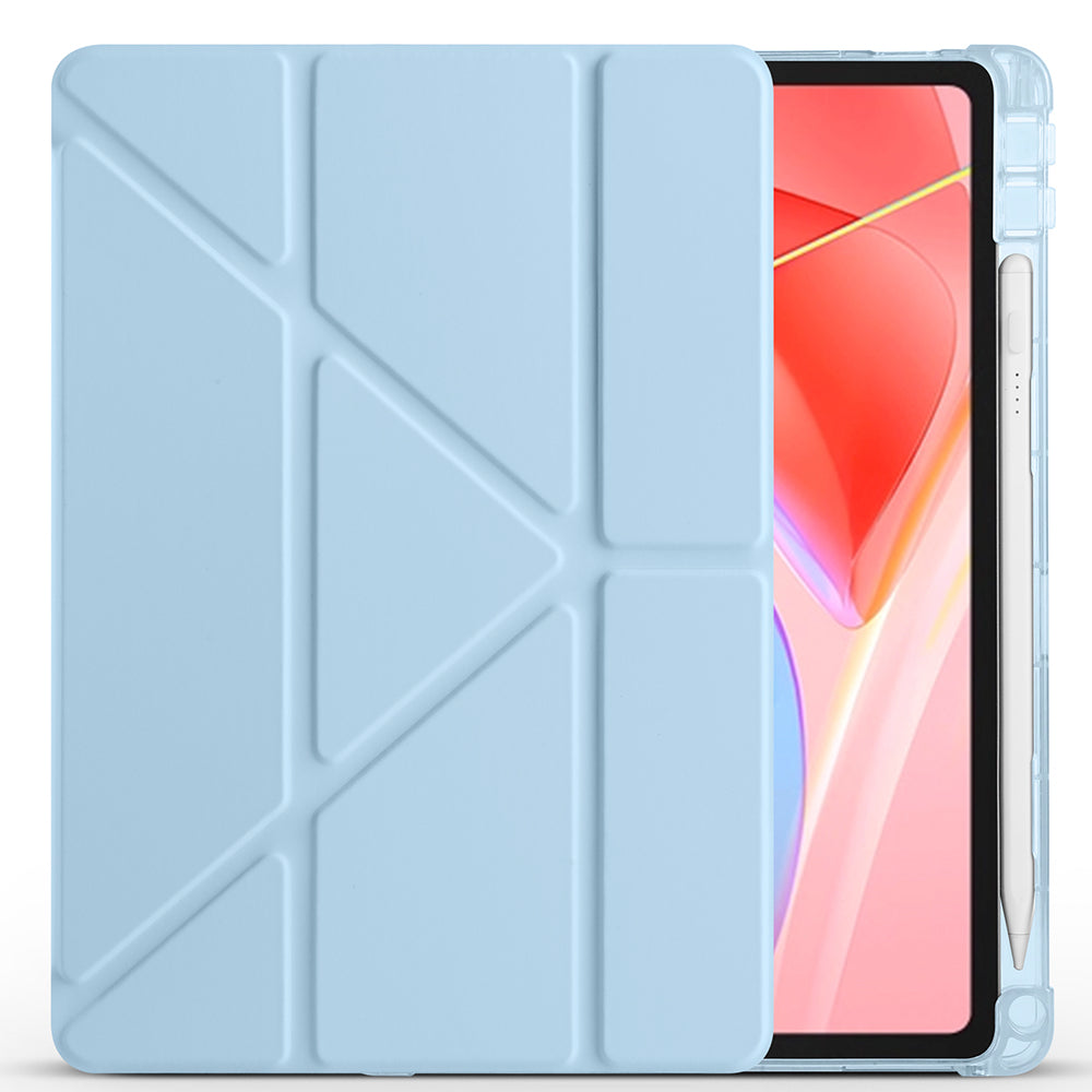 Lenovo Tab TB-311FU Case Zore Tri Folding Stand Case with Pen Compartment Blue