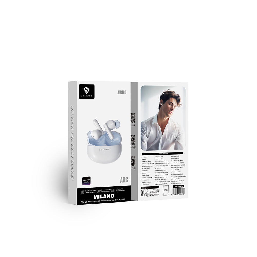 Lenyes Air 100 ANC Özellikli ENC Teknolojili Kulak İçi Bluetooth v5.3 Kulaklık Siyah