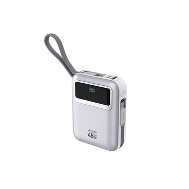Lenyes C04-A Dijital LED Göstergeli Type-C ve Lightning Kablolu Powerbank 45W 5000mAh