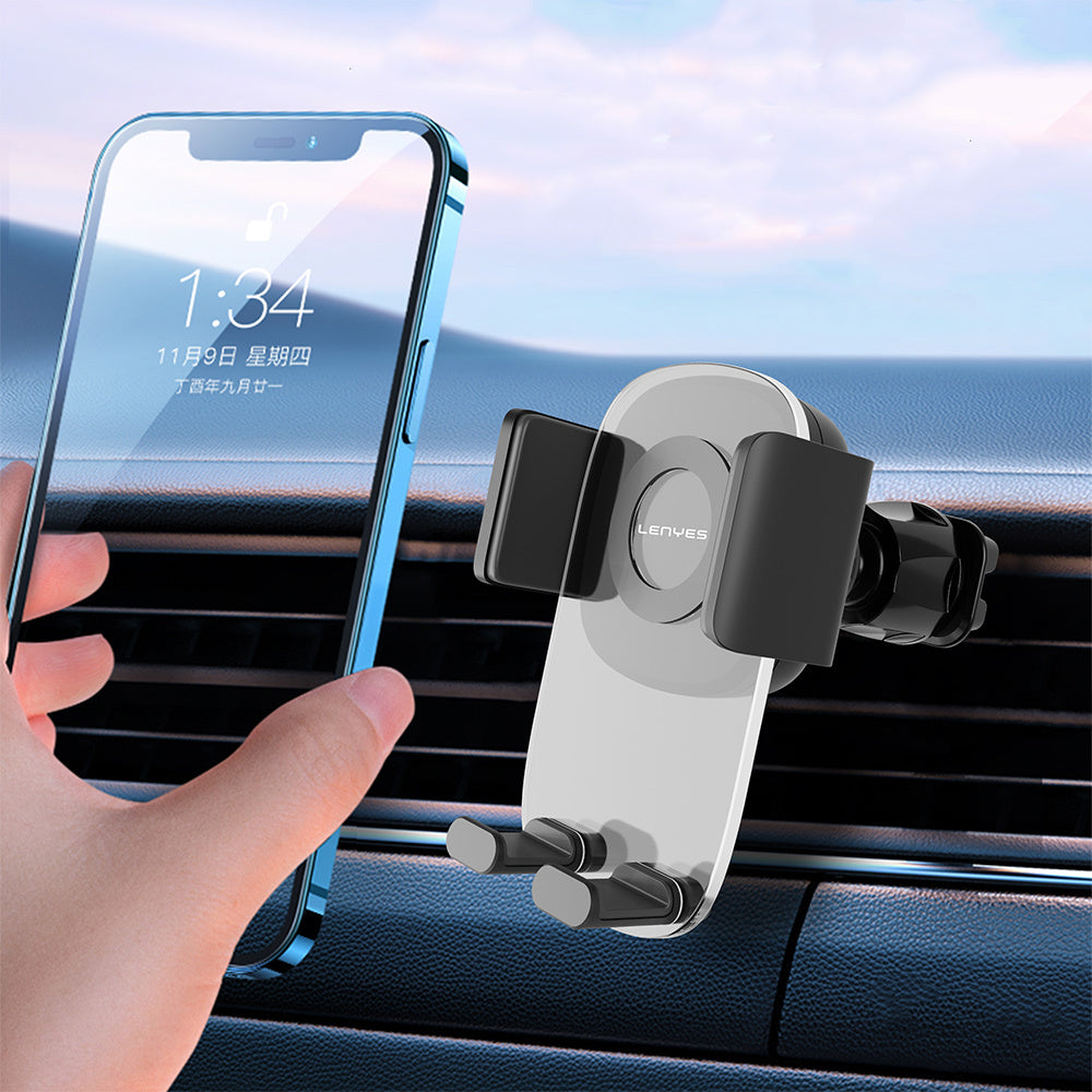 Lenyes CR143 360 Degree Rotating Ventilation Design Car Phone Holder Black