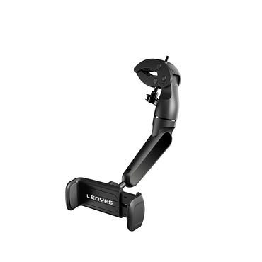 Lenyes CR146 360 Rotating Rearview Mirror with Movable Head Car Phone Holder Black