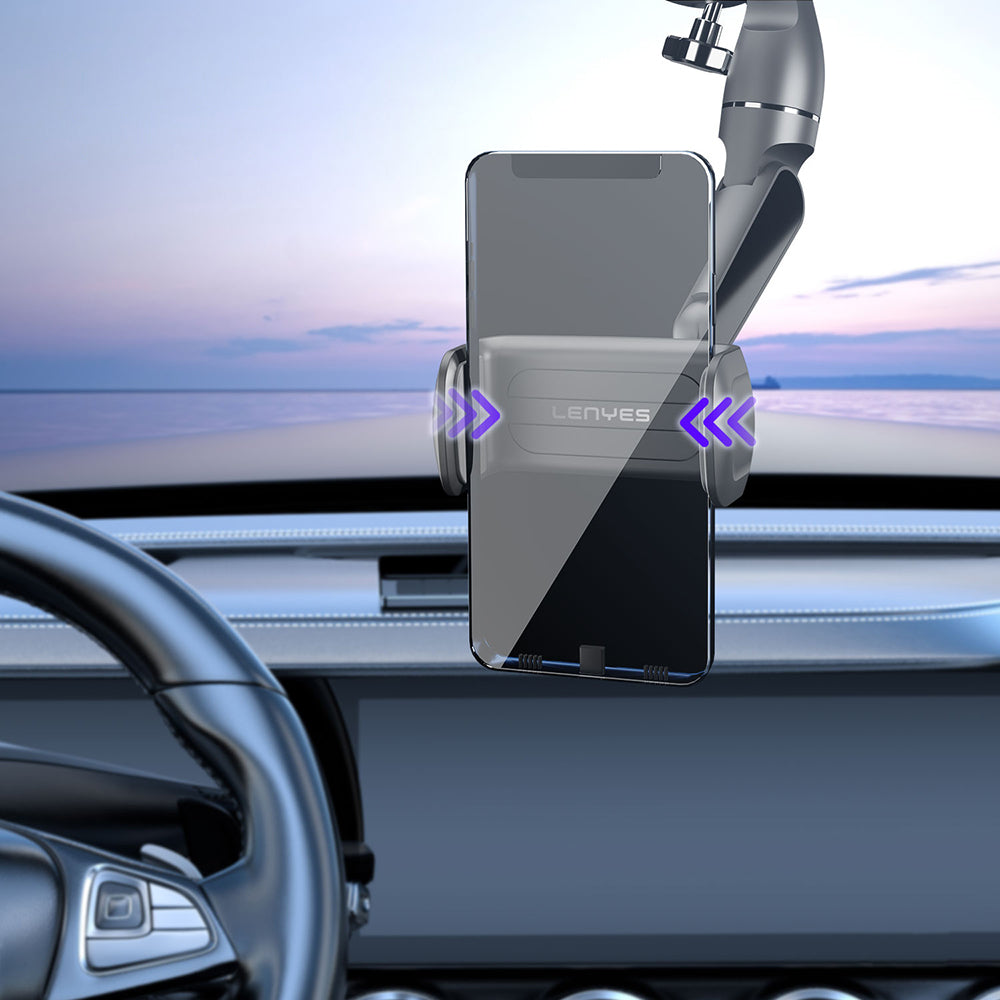 Lenyes CR146 360 Dönebilen Oynar Başlıklı Dikiz Ayna Araç Telefon Tutucu Siyah