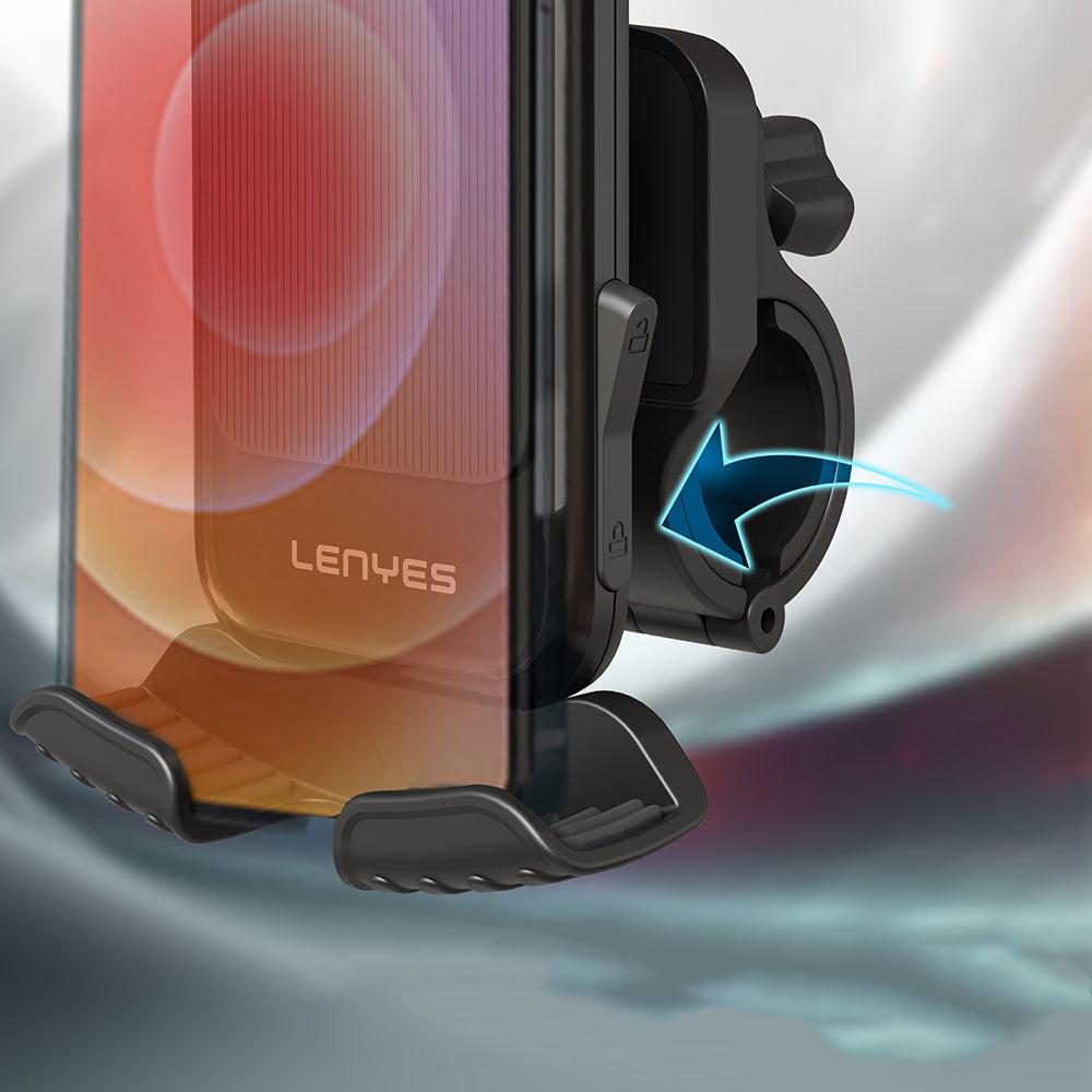 Lenyes CR157 360° Rotatable Adjustable Motorcycle and Bicycle Phone Holder Black