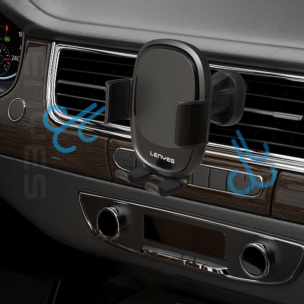 Lenyes CR161 360 Dönebilen Havalandırma Tasarım Araç Telefon Tutucu Siyah