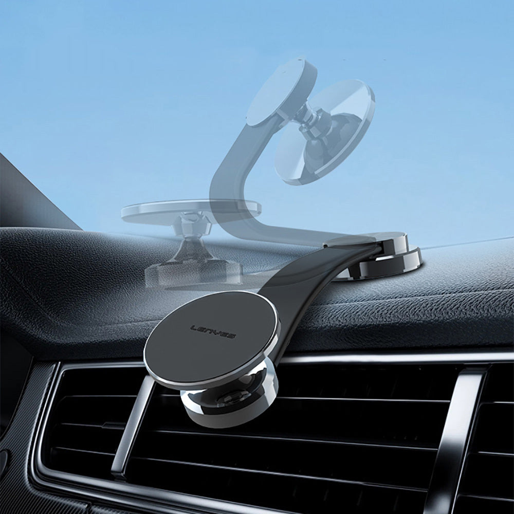 Lenyes CR171 Magnetic M-safe Compatible Flexible Curved and Flat Floor Car Phone Holder Black