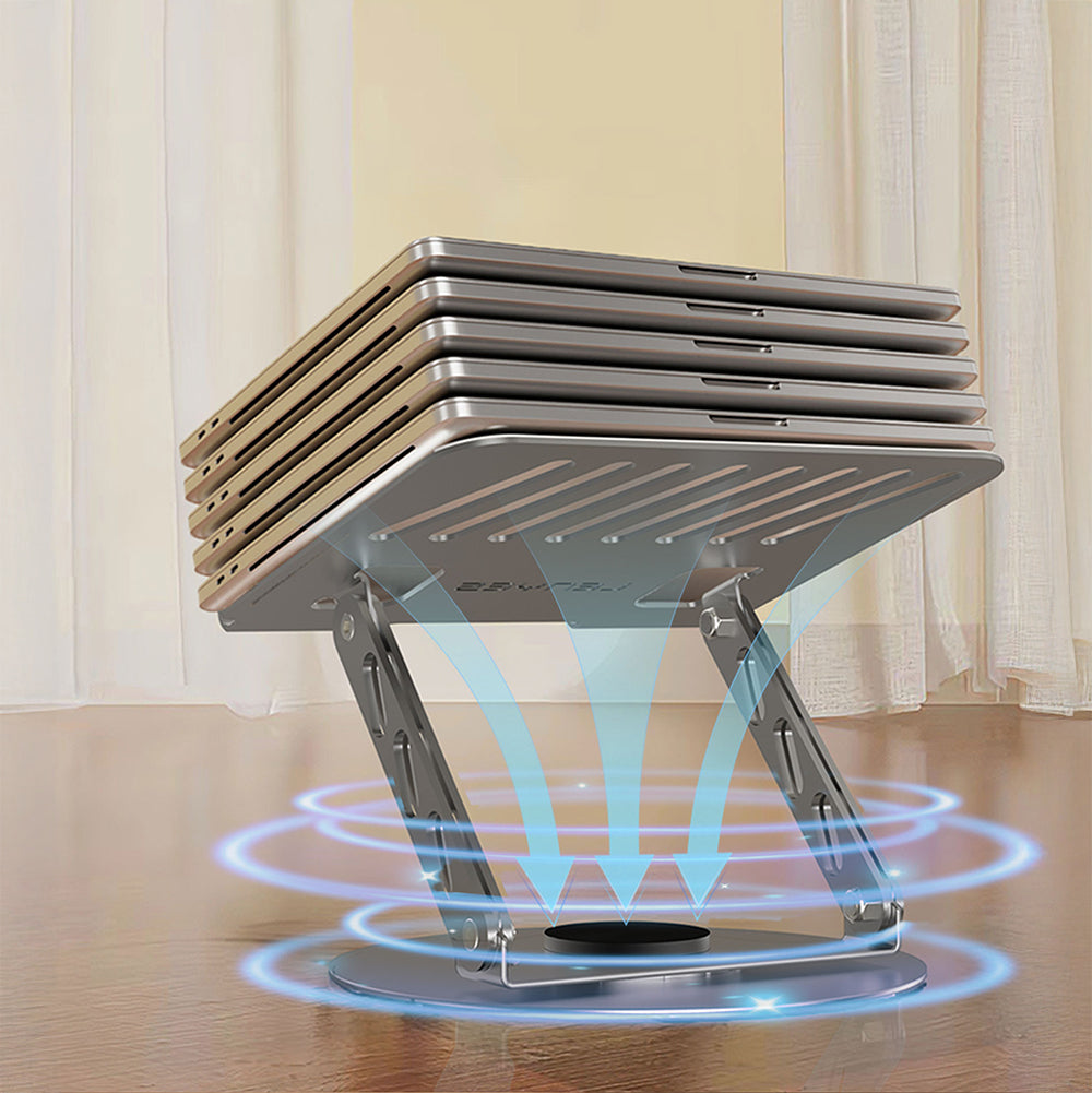 Lenyes CR190 360 Degree Rotating Foldable Laptop Stand Silver