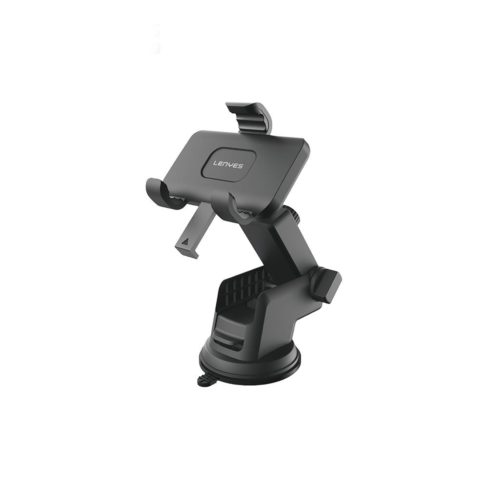 Lenyes CR195 Anti-Shake 360° Rotatable Telescopic Suction Cup Design Car Phone Holder Black