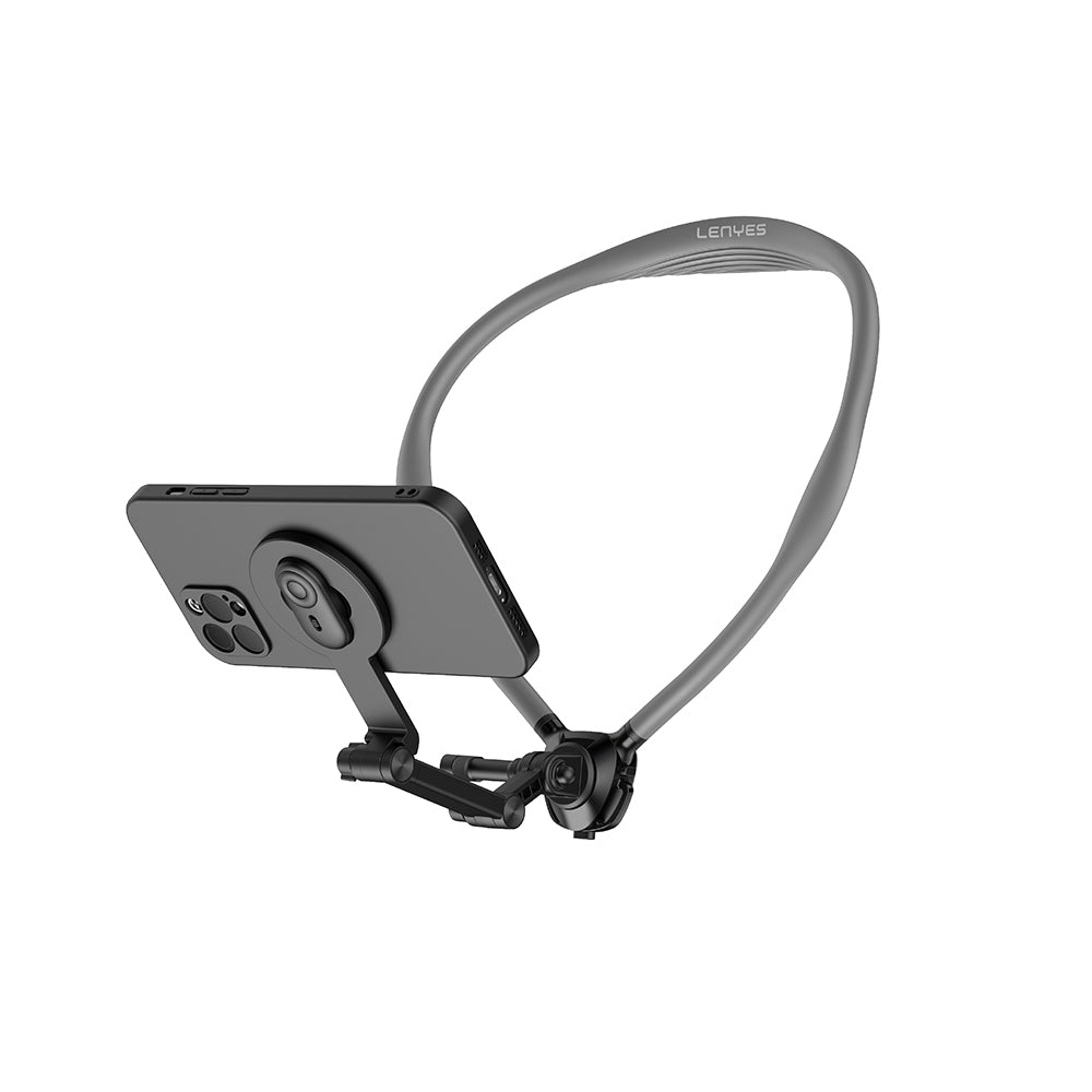 Lenyes CR197 Hands-Free Magnetic Neck Strap Phone Holder Black