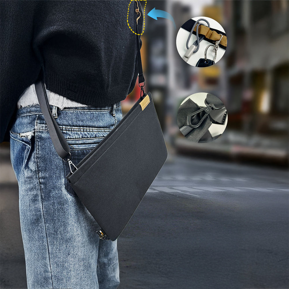 Lenyes LB512 Omuz Askılı 14 inç Su Geçirmez Laptop Çantası Gri