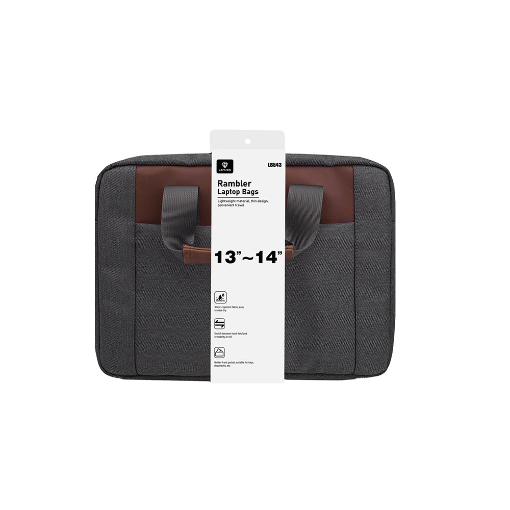 Lenyes LB543 Su Geçirmez Polyester Kumaş Çıkarılabilir Omuz Askılı 13-14 inç Laptop Çantası Gri