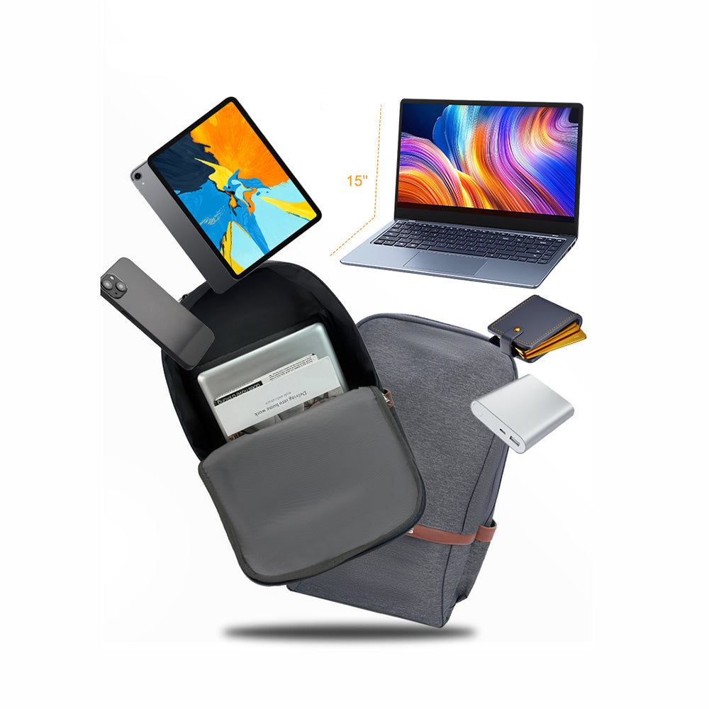 Lenyes LB545 Rambler Serisi Polyester Kumaş Su Geçirmez Sırt Çantası Gri