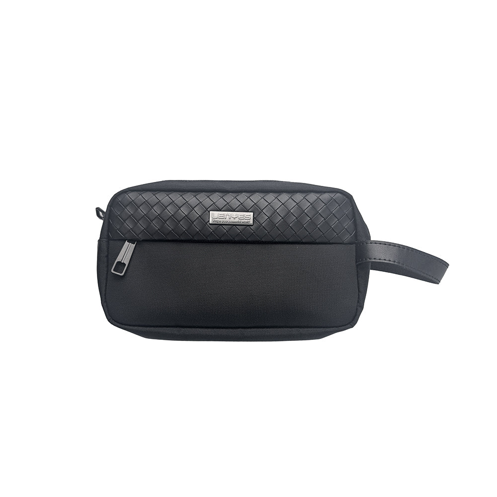 Lenyes LB551 Voyagers Serisi 1200D Polyester Kumaş Bilek Askı Kayışlı Mobil Aksesuar Çantası Siyah