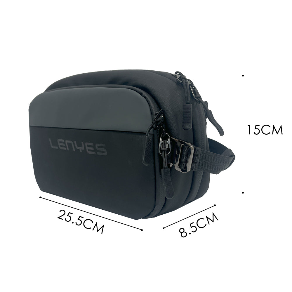 Lenyes LB561 Su Geçirmez Aşınmaya ve Çizilmeye Dayanıklı Çapraz Vücut Askılı Aksesuar Çantası 25.5cm Gri