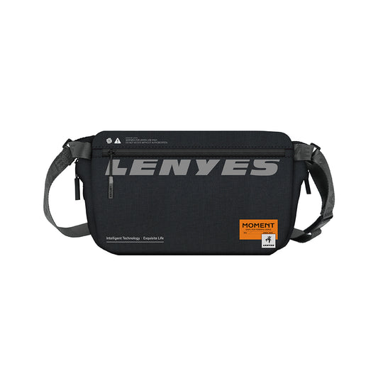 Lenyes LB594 Innovator Crossbody Serisi Manyetik Tokalı 500D Su Geçirmez Kumaşlı Çapraz Vücut Çantası Siyah