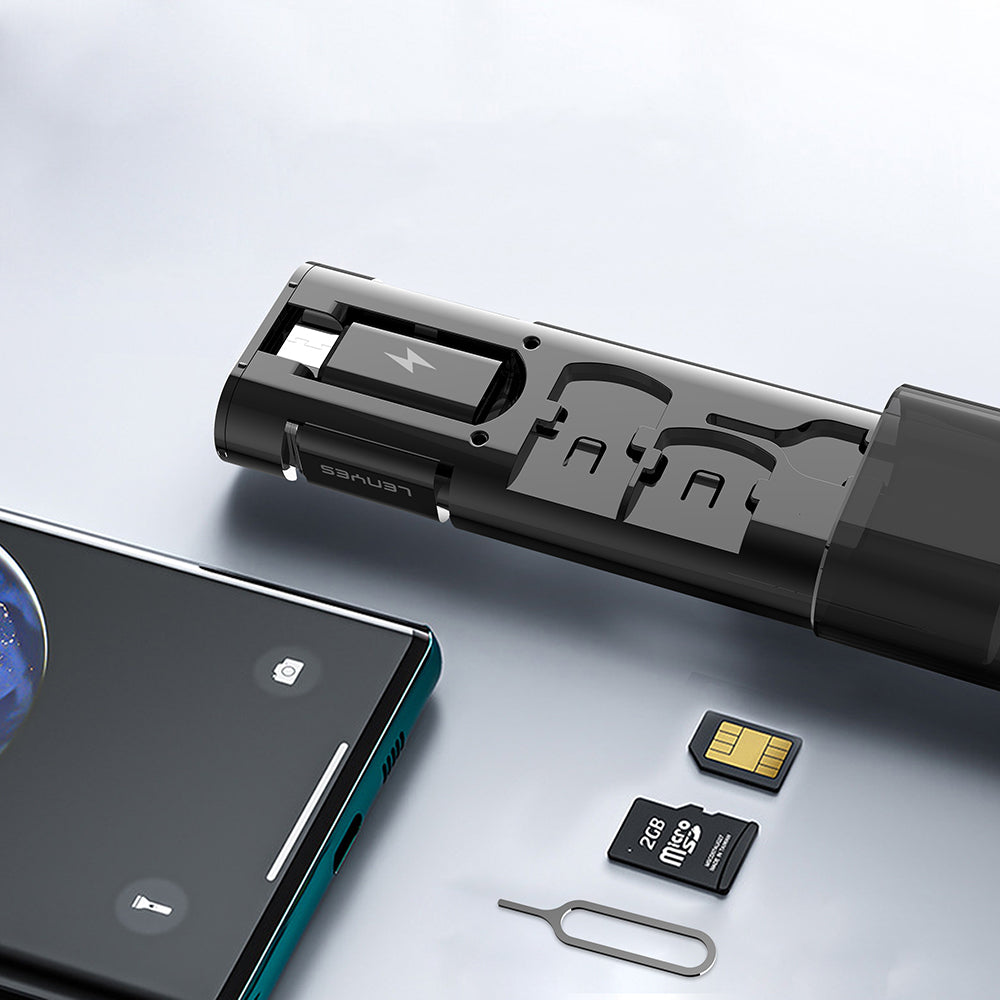 Lenyes LB605 5in1 Type-C to Type-C Kablolu 60W Çevirici Adaptör Seti Saklama Kutusu Siyah