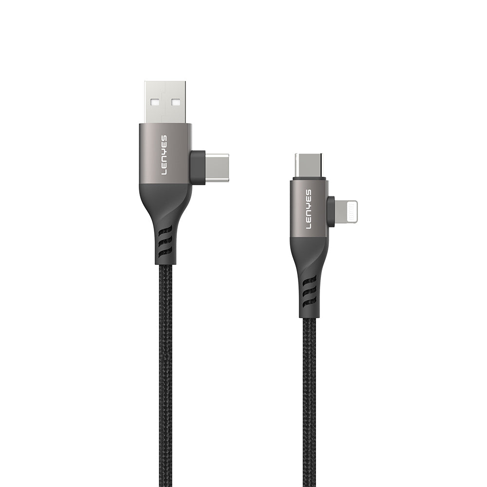 Lenyes LC501 4in1 A+C to C+L Charging and Data Cable 60W 1M Gray