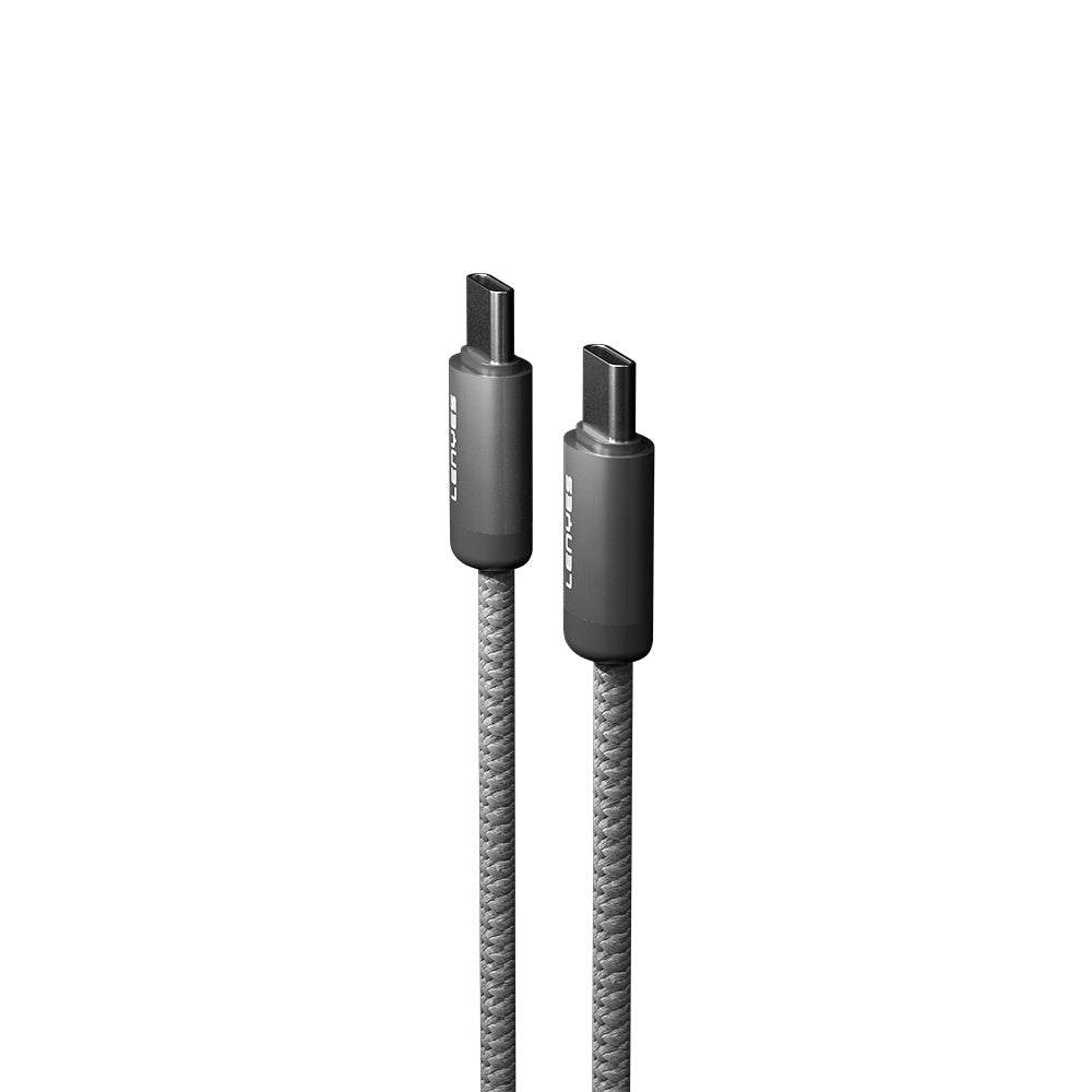 Lenyes LC527 Spiral Magnetik Örgülü Tasarım Type-C to Type-C Hızlı Şarj Özellikli Data ve Şarj Kablosu 60W 1M Gri