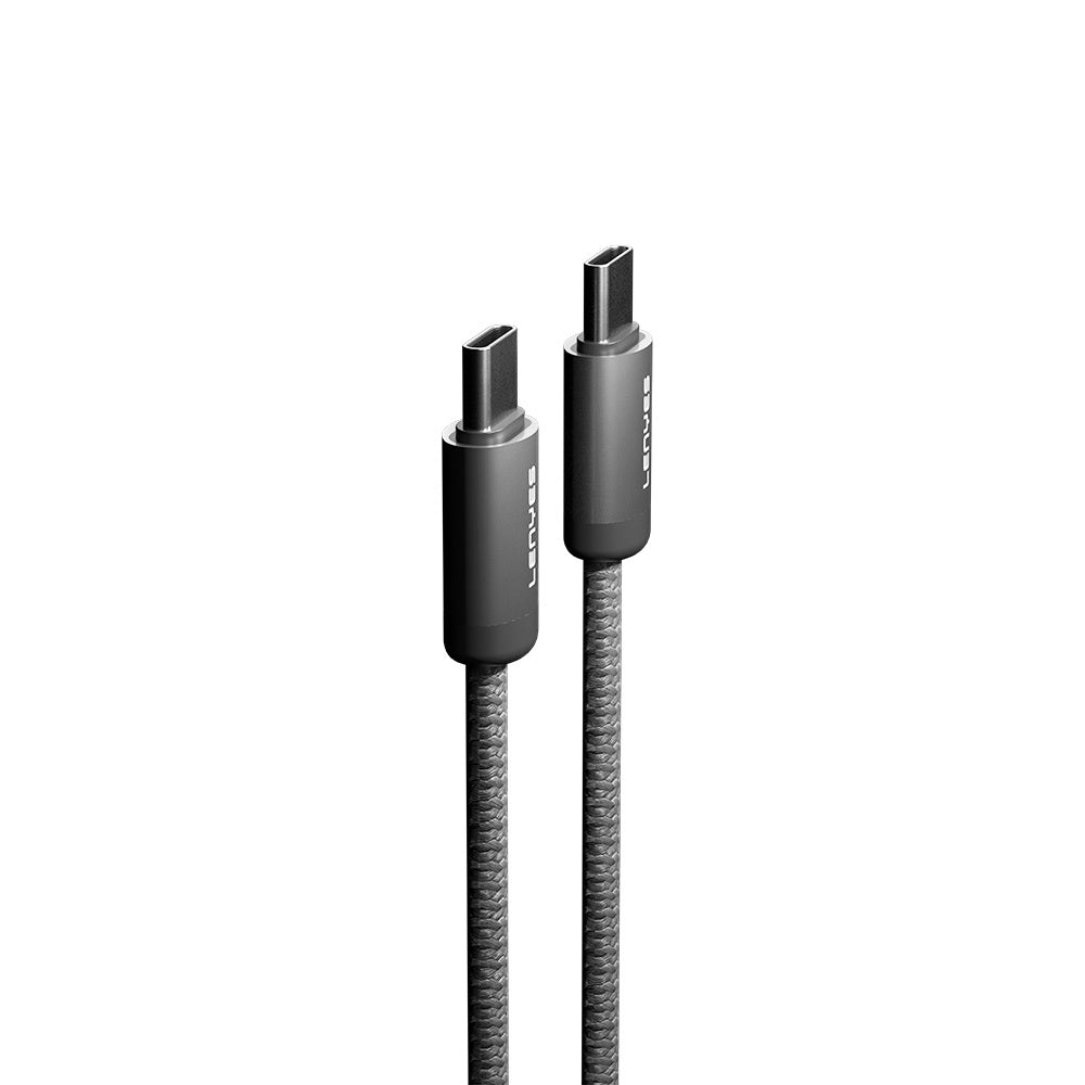 Lenyes LC527 Spiral Magnetik Örgülü Tasarım Type-C to Type-C Hızlı Şarj Özellikli Data ve Şarj Kablosu 60W 1M Gri