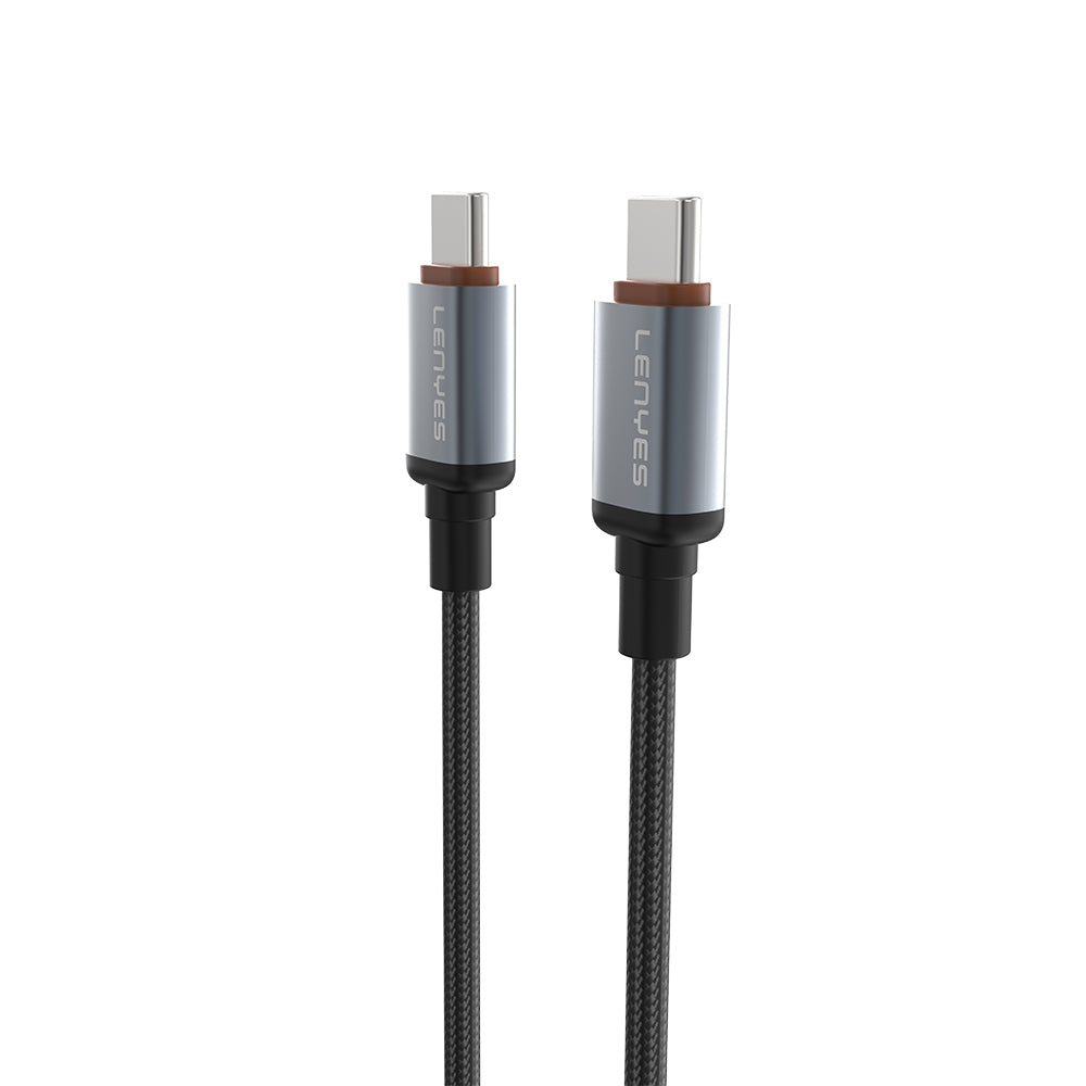 Lenyes LC528 Type-C to Type-C Hızlı Şarj Özellikli Örgülü Data ve Şarj Kablosu 60W 1M Siyah