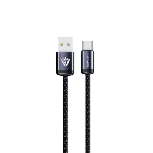 Lenyes LC537 USB-A to Micro Fast Charging Braided Data and Charging Cable 10W 1M Black