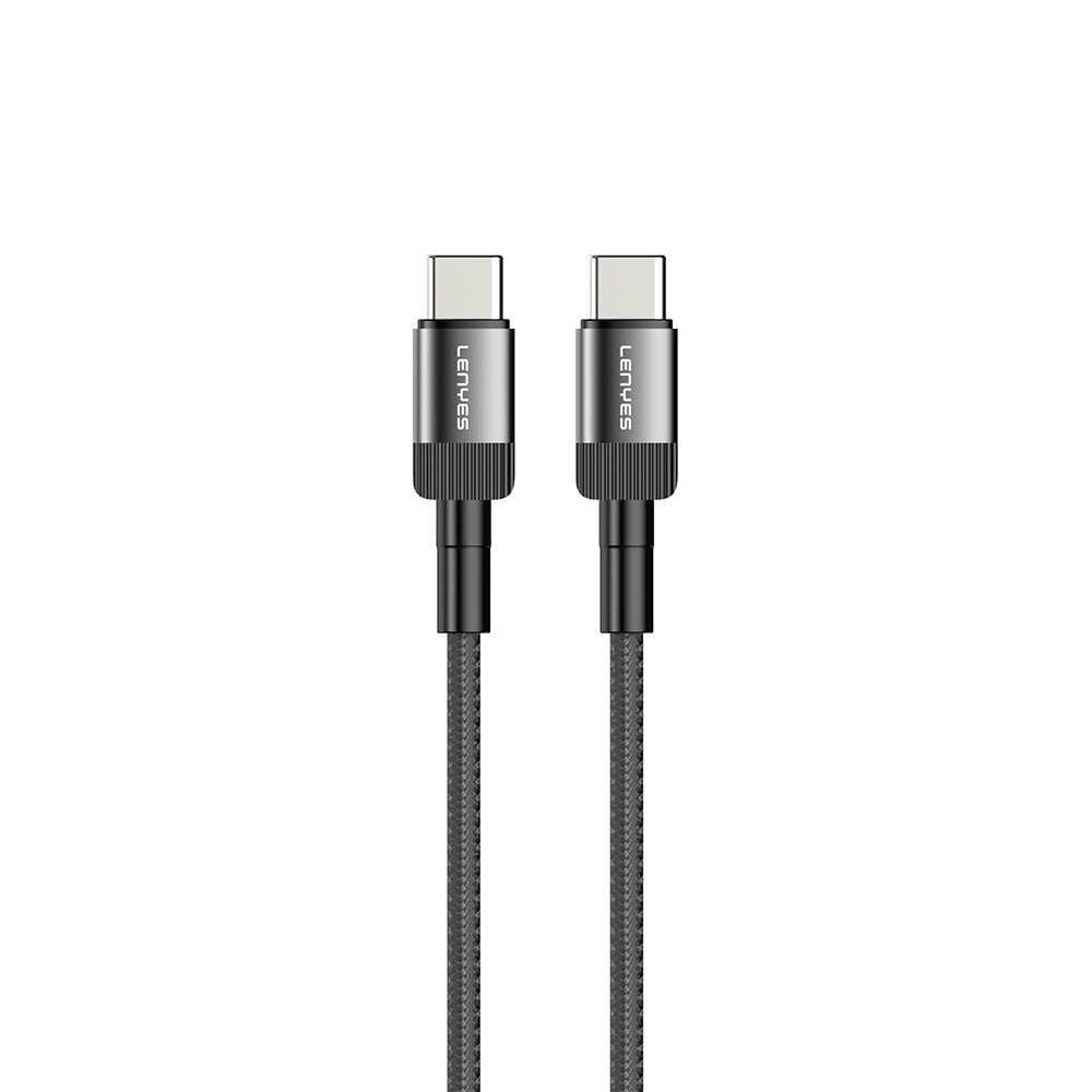 Lenyes LC546 Type-C to Type-C Braided Design Fast Charging Data and Charging Cable 60W 1M Black