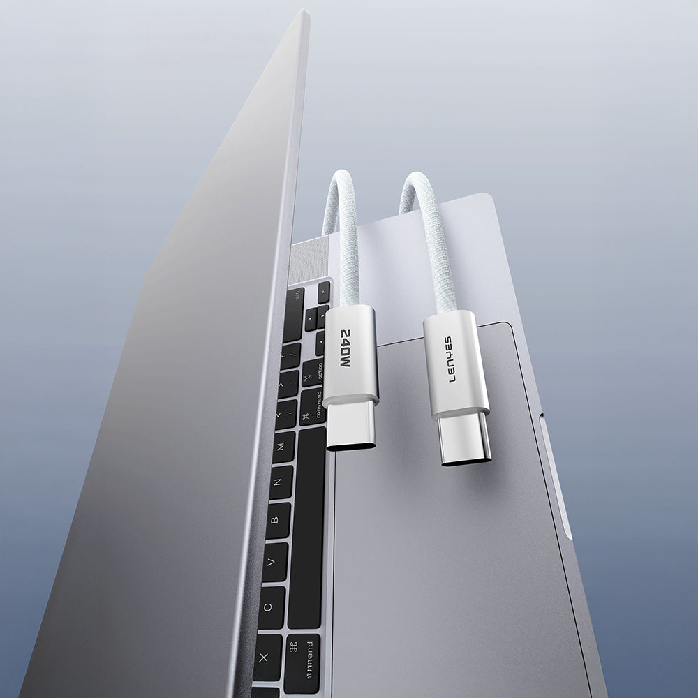 Lenyes LC550 Type-C to Type-C Hızlı Şarj Özellikli Data ve Şarj Kablosu 240W 1M Beyaz