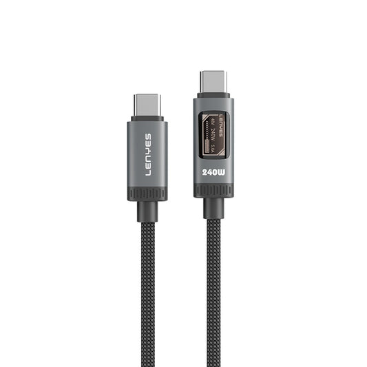 Lenyes LC571 OLED Dijital Ekranlı Type-C to Type-C Data ve Şarj Kablosu 240W 1.2M