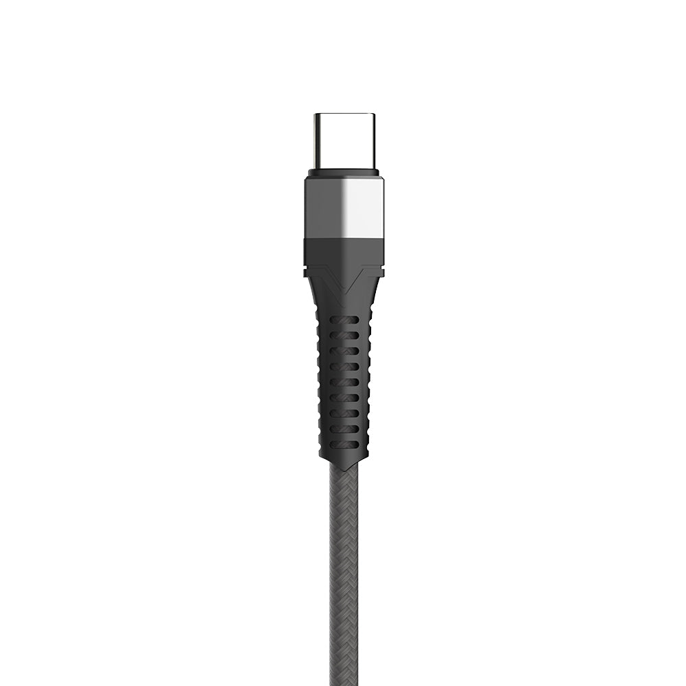 Lenyes LC987 USB-A to Type-C Hızlı Şarj Özellikli Örgülü Data ve Şarj Kablosu 1M 2.4A Siyah