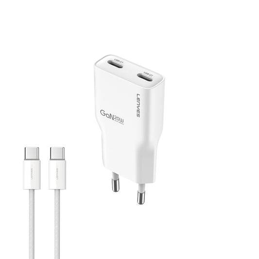 Lenyes LCH15-EU TC-TC Type-C to Type-C GaN Teknolojili PD Hızlı Şarj Özellikli Şarj Seti 20W