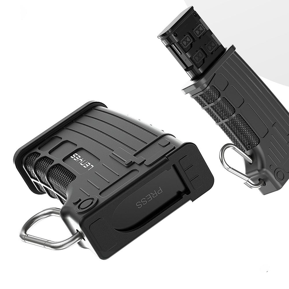 Lenyes LCR03 Waterproof Multi-Card Storage and Reader Box with Type-C Cable 10 Gbps Black