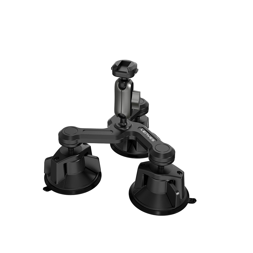 Lenyes LCT101 360° Adjustable 3 Suction Cup Action Camera Holder Black