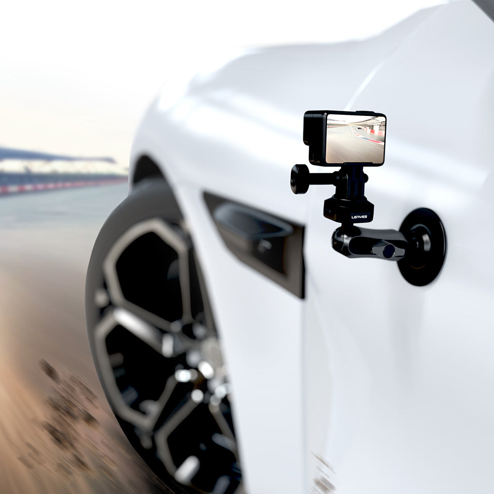 Lenyes LCT104 Telescopic Suction Cup Design Action Camera Holder Black