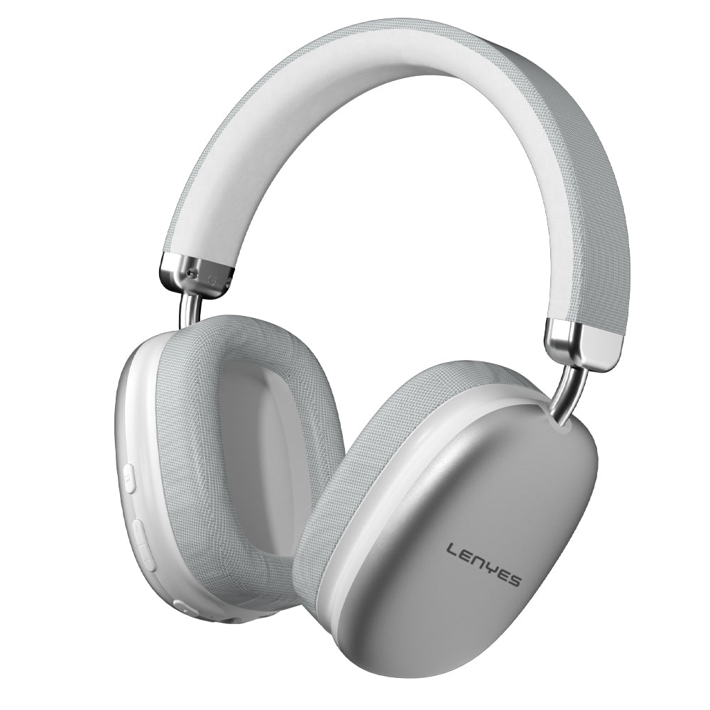 Lenyes LH81 Noise Cancelling Hi-Fi Stereo Over-Ear Bluetooth Headphones v5.3 Silver