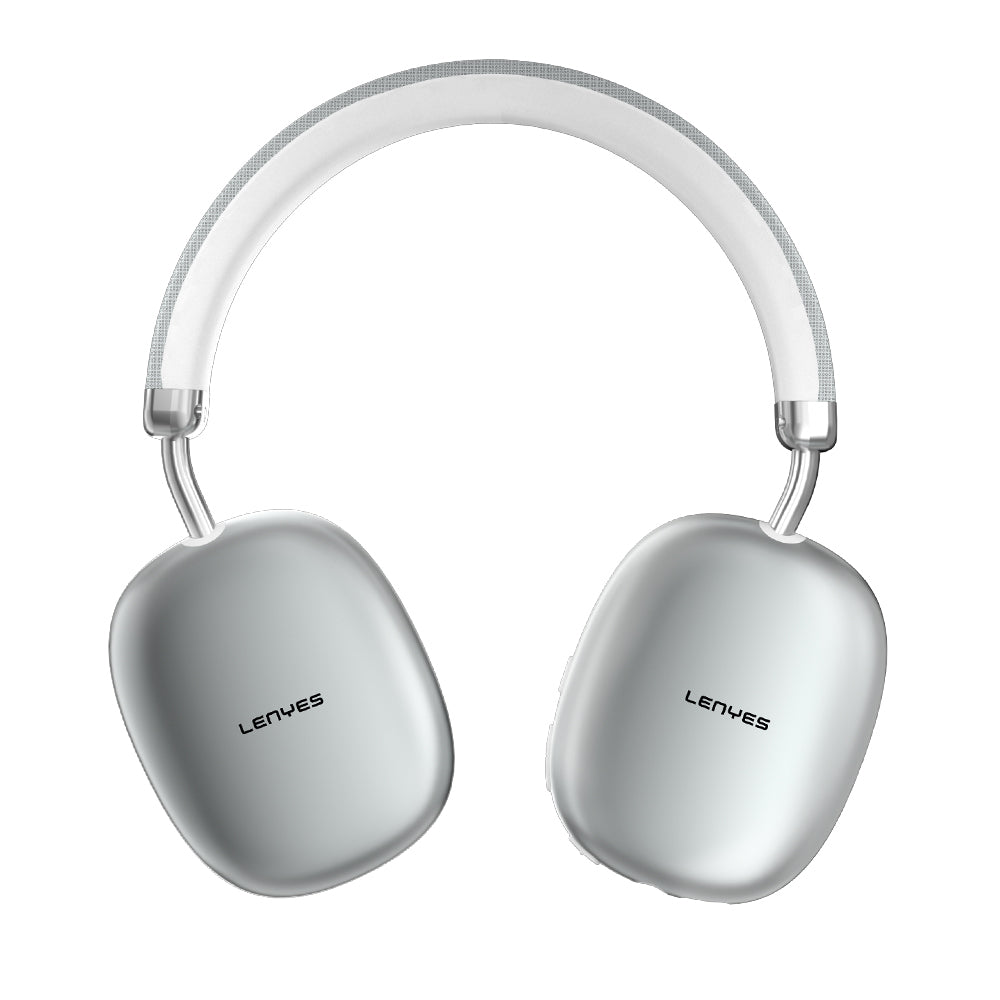 Lenyes LH81 Noise Cancelling Hi-Fi Stereo Over-Ear Bluetooth Headphones v5.3 Silver