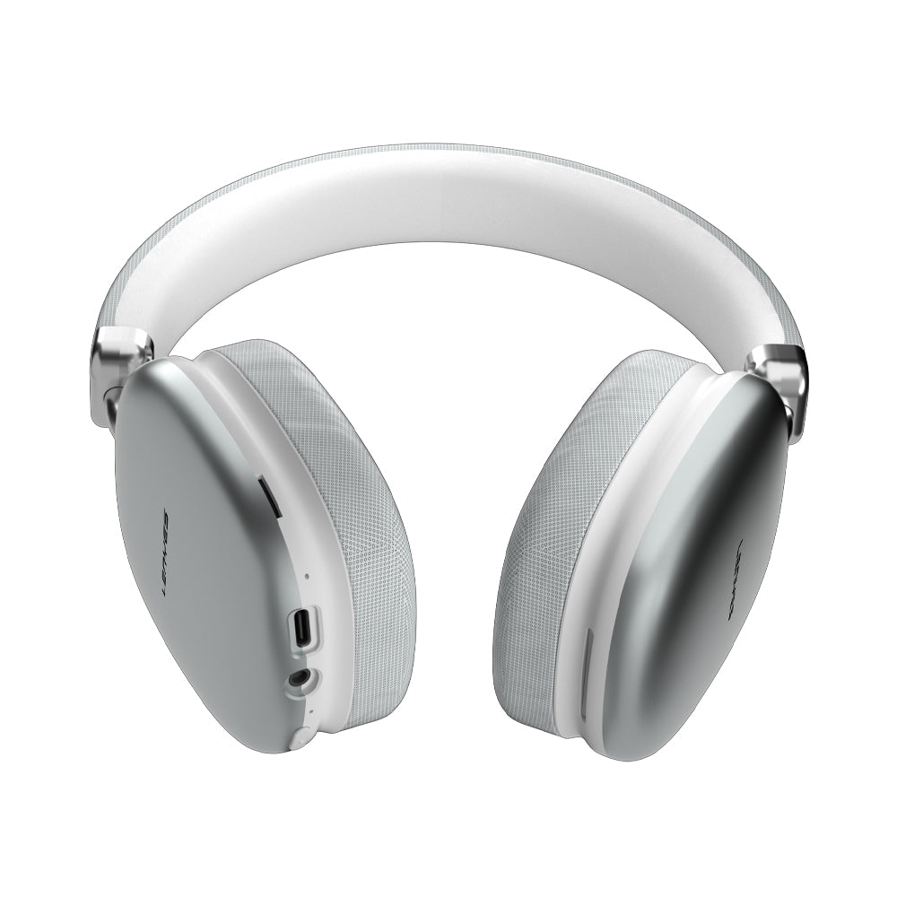 Lenyes LH81 Noise Cancelling Hi-Fi Stereo Over-Ear Bluetooth Headphones v5.3 Silver
